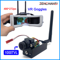 Ready to use 5.8G 48CH FPV VR Goggles Monitor 480p with 1000mW VTX Transmitter and CMOS 1000TVL FPV Camera for RC Playing Part
