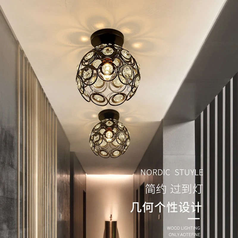 Modern Restaurant Chandelier Crystal Lamp Simple Single-head Entrance Hall Ceiling Lamps Hotel Cloakroom Bar Decorative Lamps