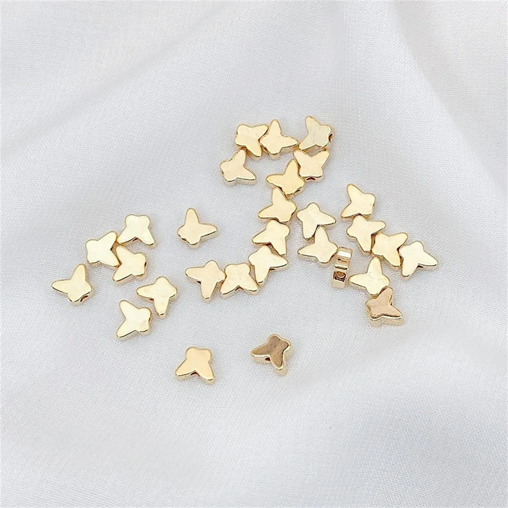 14K Package Gold Color Moon Butterfly Separated Beads Scattered Beads DIY Handmade Bead Bracelet Necklace with Bead Material