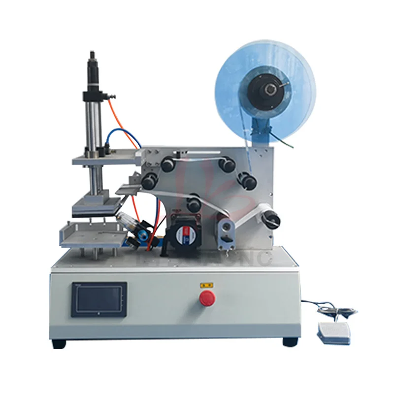 LY-61 Semi Automatic Pneumatic Flat  Labeling Machine, Bottles and Jars Labeler, Printable Labeling Sticker 220V 110V