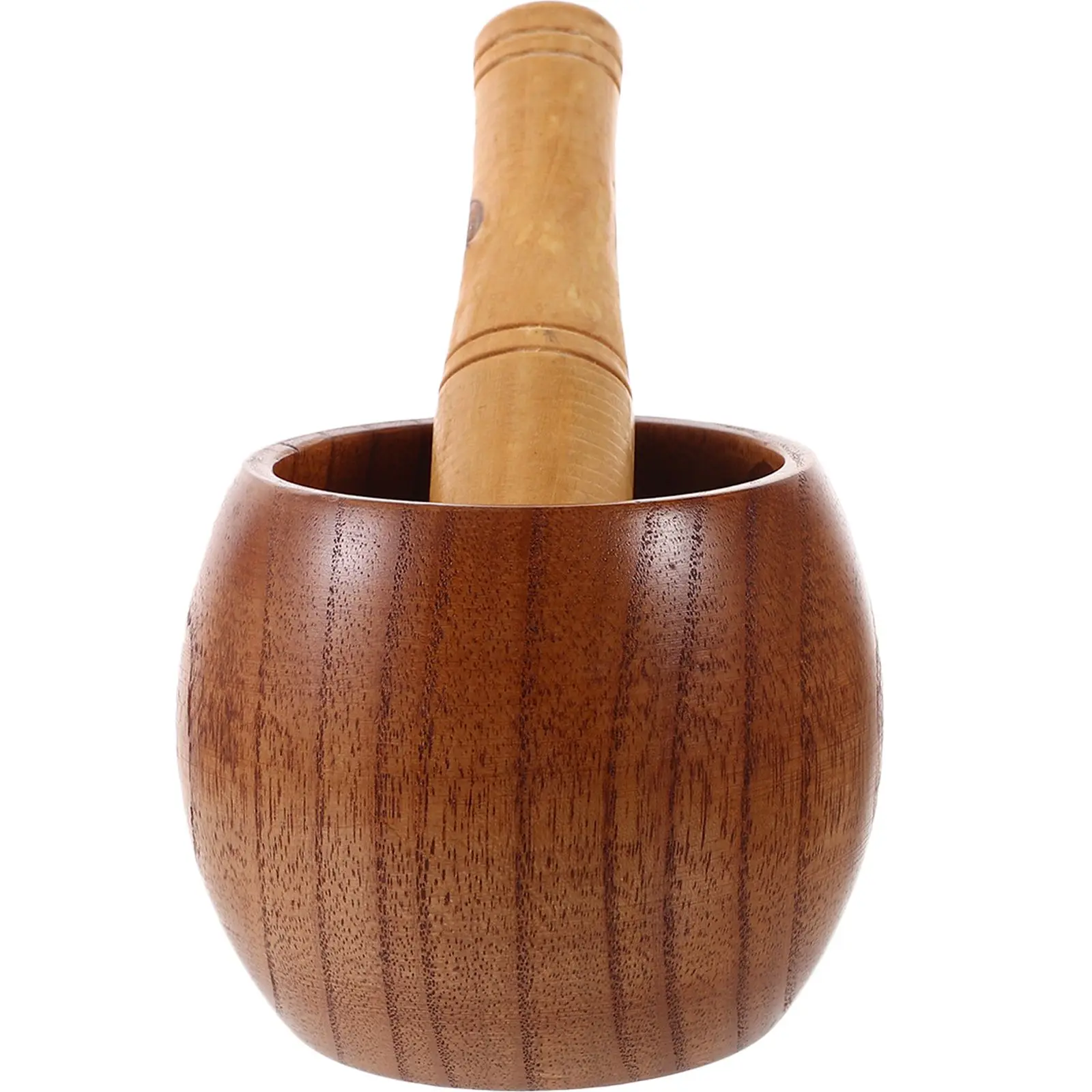 

Garlic Masher Wood Grinding Grinding Bowl Bowl Kitchen Spice Ginger Grinder Crush Set Tool Household