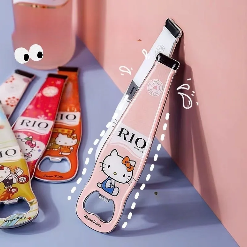 Miniso Hello Kitty Bottle Opener Originality Magnetic Force Refrigerator Magnet Delicate Fashion Portable Beer Bottle Opener New