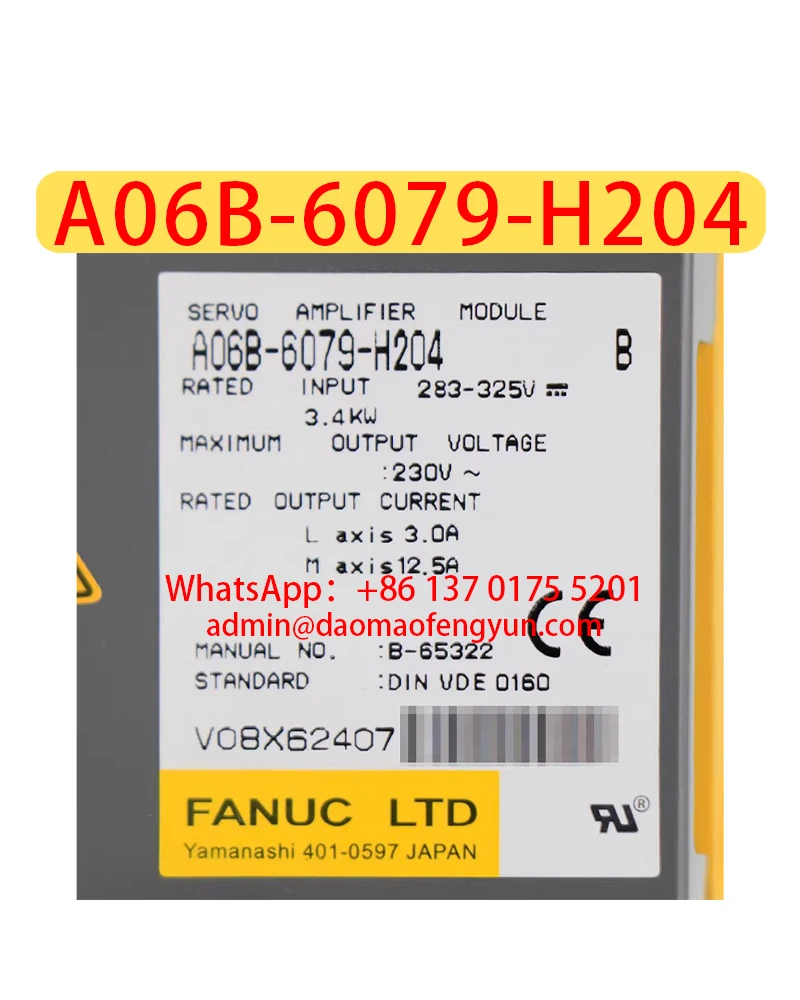 

A06B-6079-H204 Used Servo Amplifiers Servo Drives，Fast shipping，The shipment will be arranged after passing the test