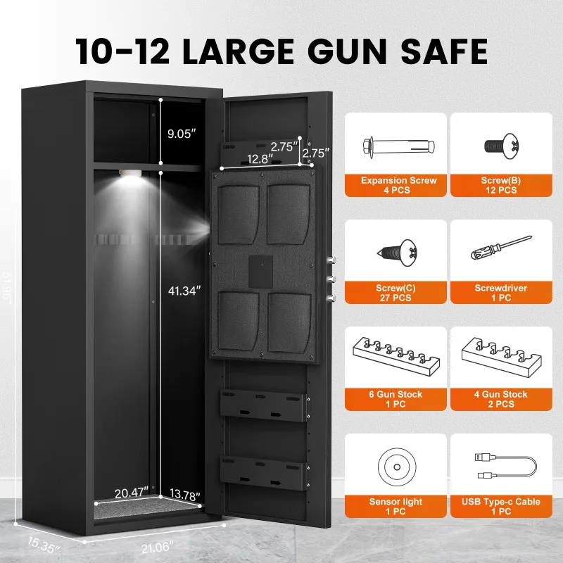 خزانة متكاملة آمنة للتخزين، صندوق أمان لمسدس كلمة المرور مقاوم للحريق ومضاد للسرقة