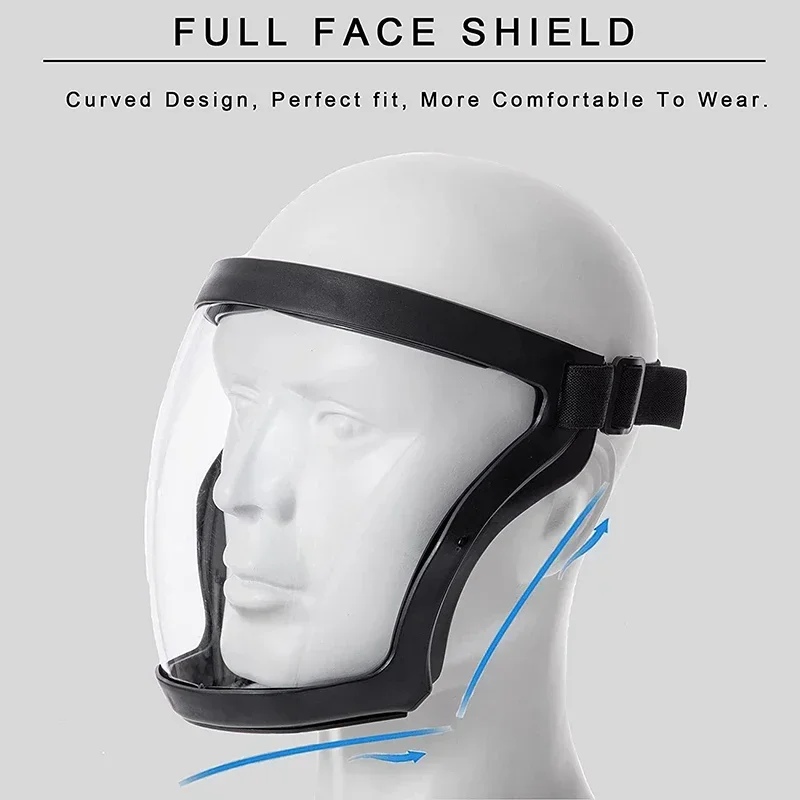 Full Face Shield Mask Transparent Head Eye Safety Protective Cover Glasses Screen Visors Dustproof Wind Proof Anti-Fog Goggles