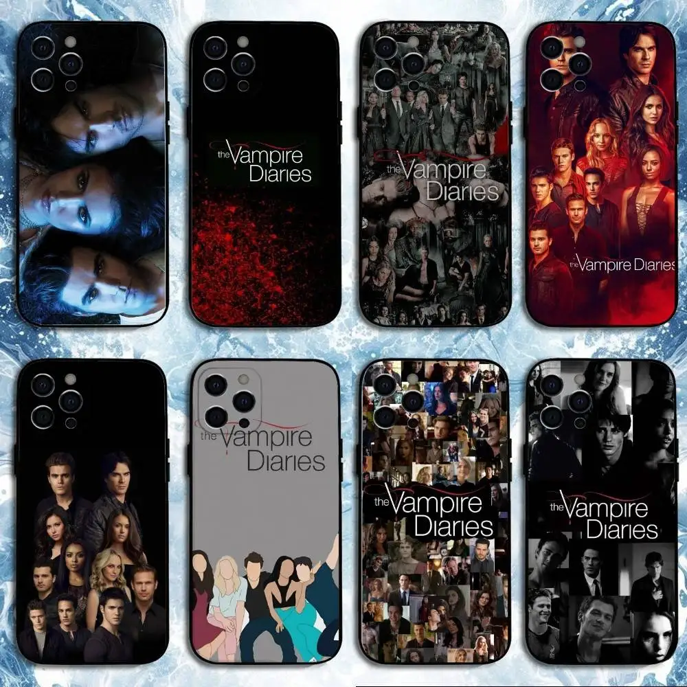 

Vampire Diaries Phone Case For iPhone17,16,15,14,13,12,11 Plus,Pro Max, Soft Silicone Black Cover