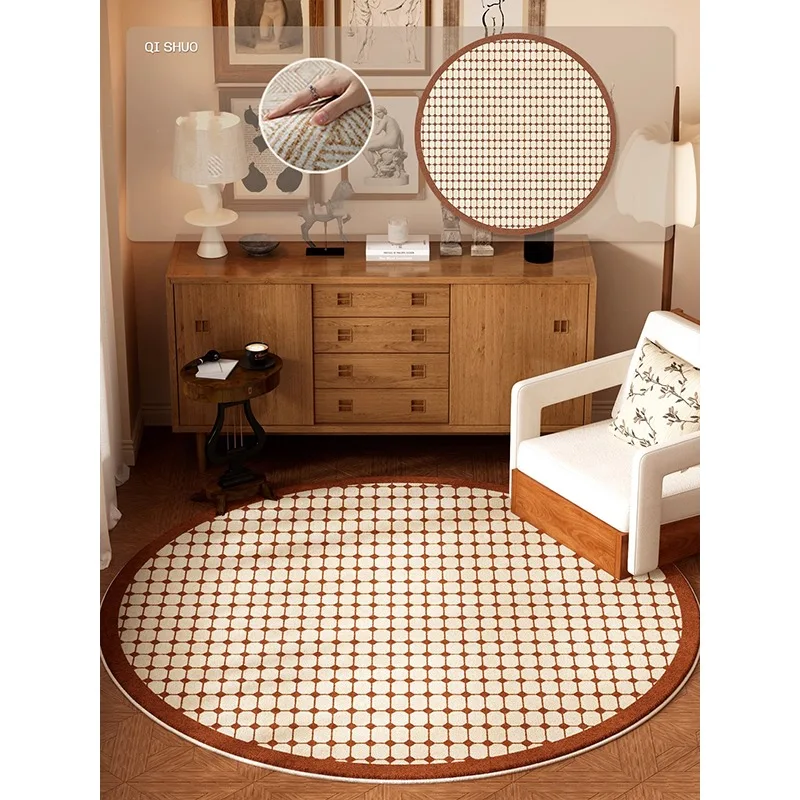 

Retro Simple Living Room Carpet Square Line Art Design Round Bedroom Rug Home Decoration Sofa Coffee Table Mat 러그 Ковер Alfombra