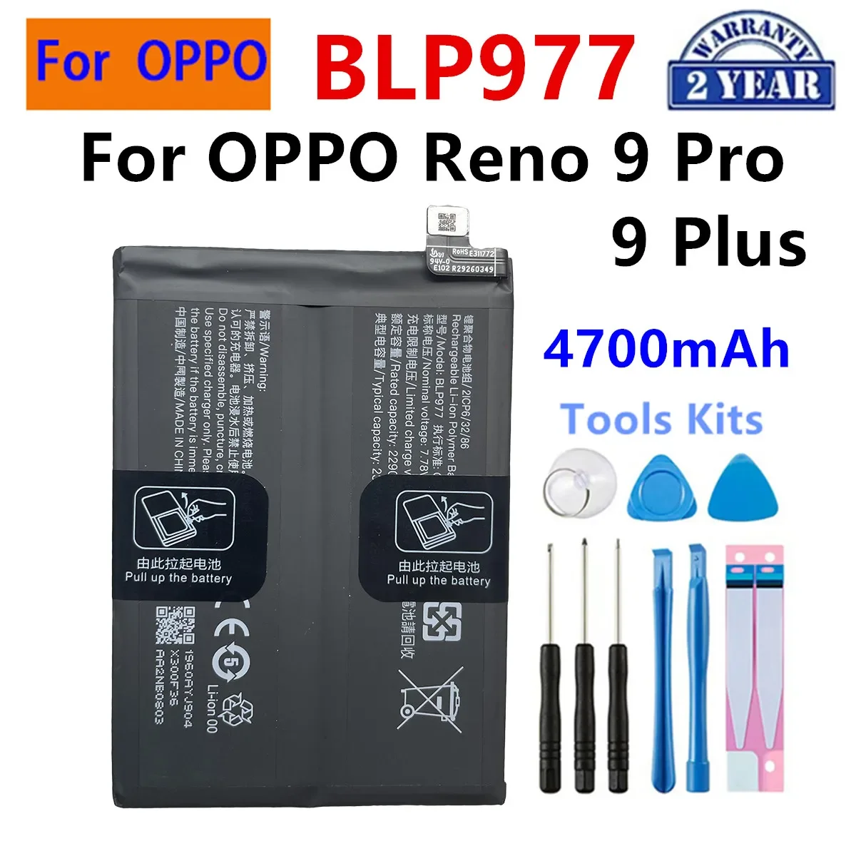 Premium Replacement Battery BLP977 LP987 For OPPO/OnePlus/Realme Reno 9 Pro 9 Plus GT Neo5 GT5 GT3 Phone Repair With Tool Kit