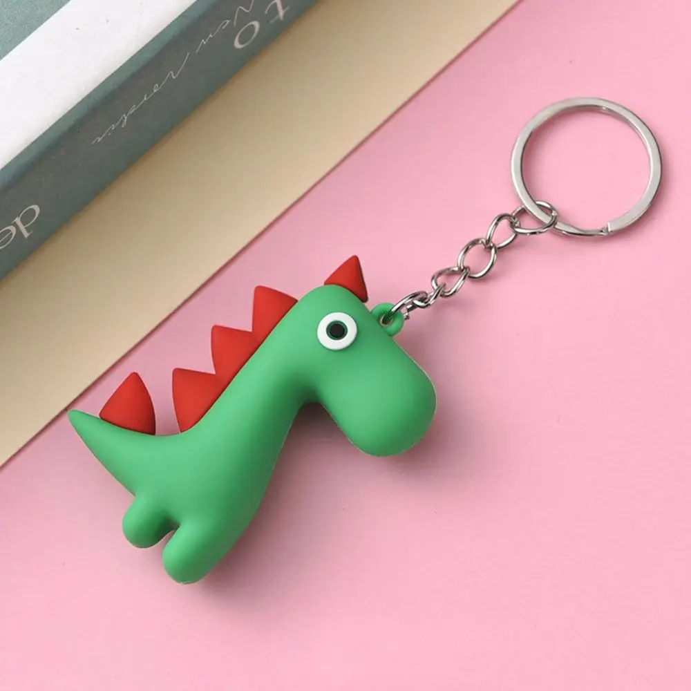 Korean Style Dinosaur Key Holders Multicolor Soft Plastic Key Chain Bag Pendant Multi-function Animal Cartoon Key Ring Couple