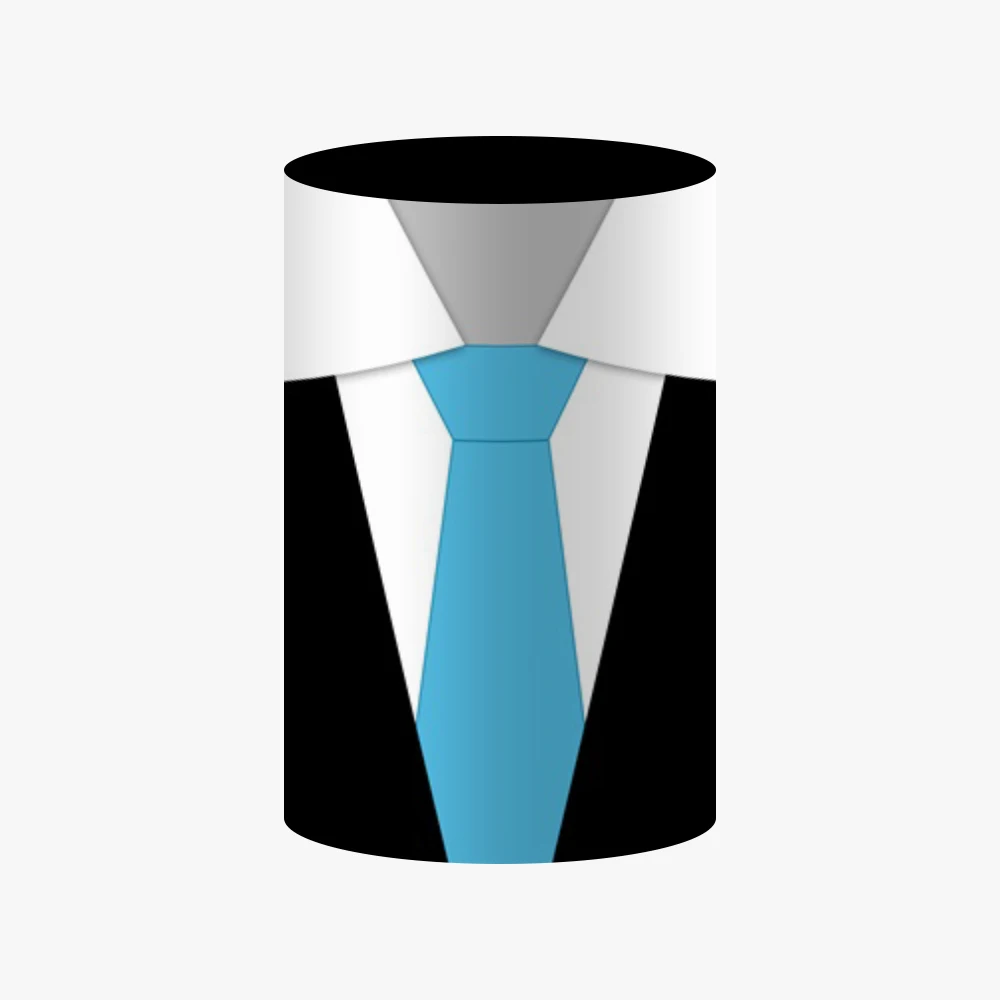 Little Gentleman Cylinder Covers Backdrop Blue Milk Bottle Suit Tie Baby Shower Boy Birthday Dessert Table Cylinder Plinth Cover