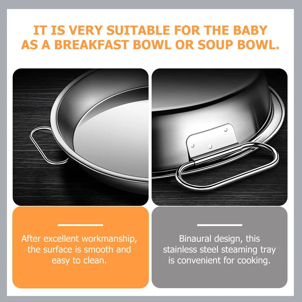 

Stainless Steel Steaming Tray Liangpi Noodle Plate For Kitchen Picnic Restaurant Cold Rice Steamer Pan Steamer Tray