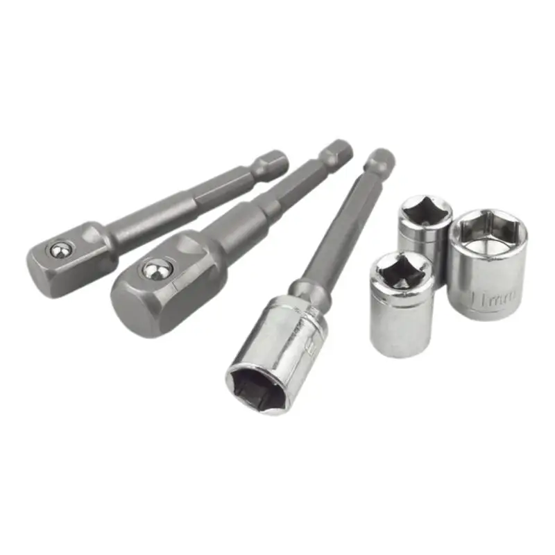 1/3Pcs Power Tools Chrome Vanadium Steel Socket Adapter Seth EX Shank To 1/4 