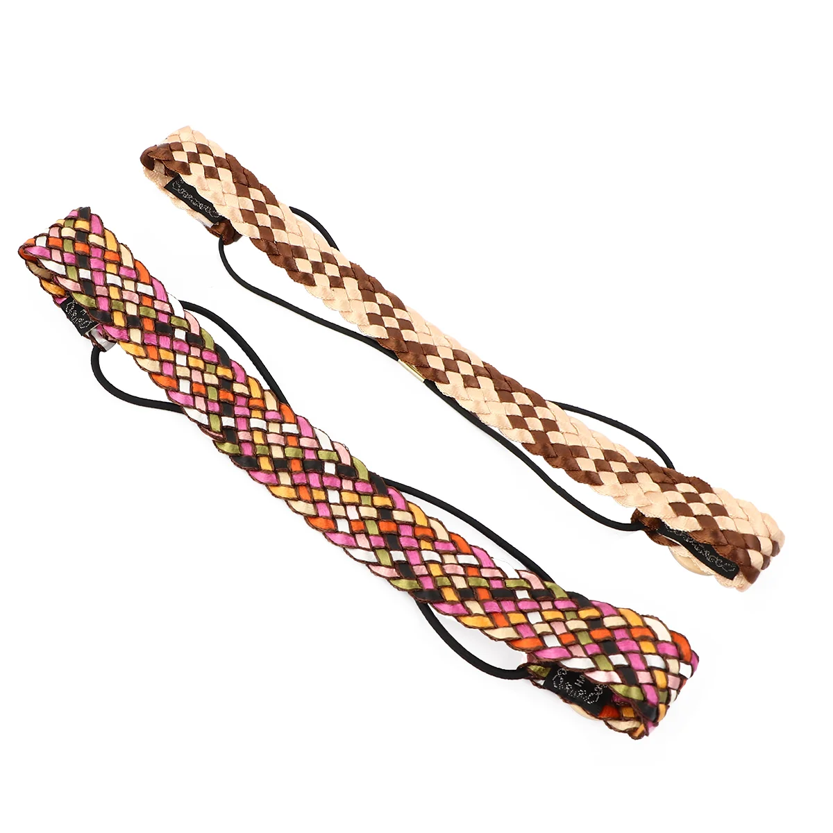 2pcs/ Set Colorful Knitting Yoga Headband Sweat Absorption Hair Elastic Headwrap Sports Headwear for Yoga (Assorted Color)