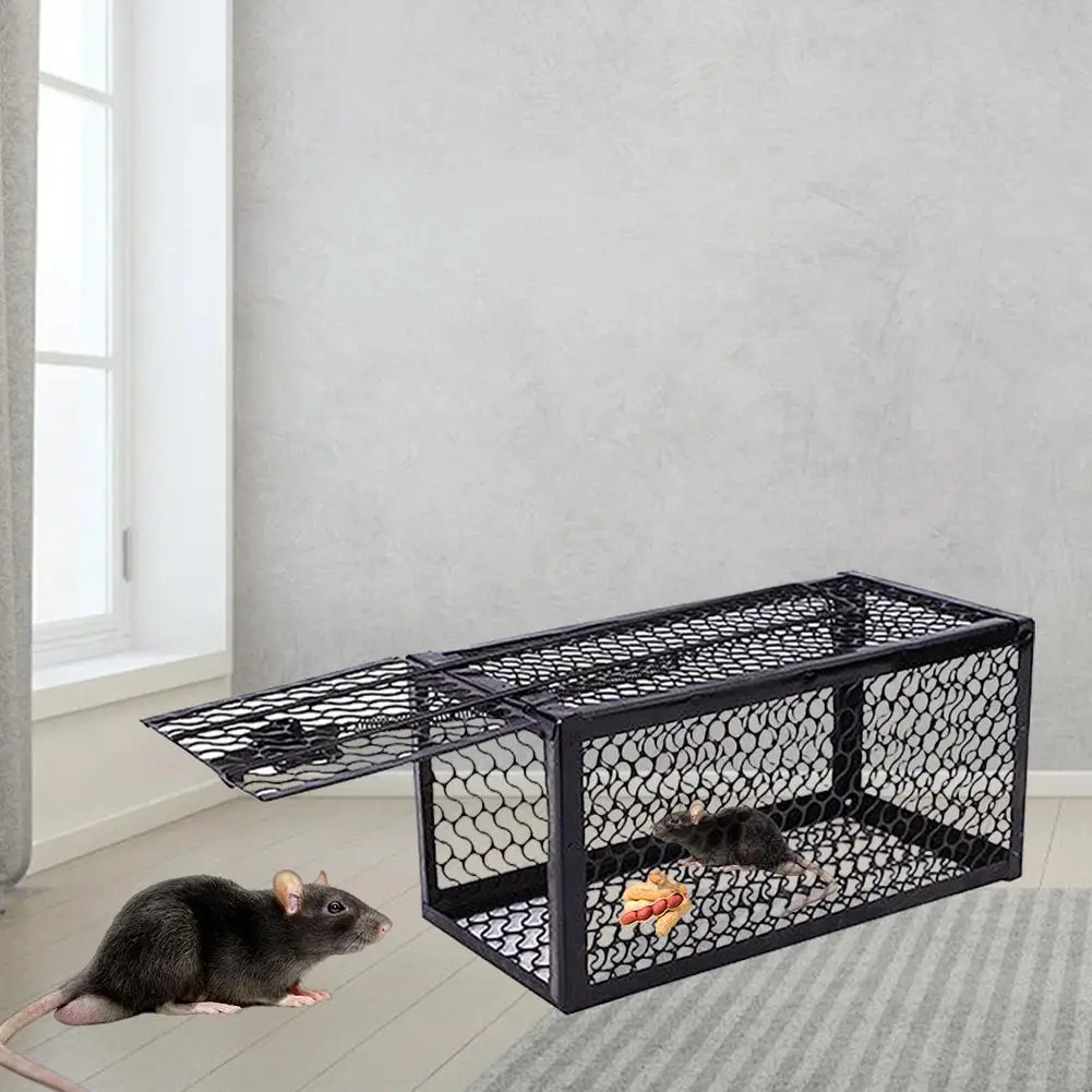 Self-locking Trap Catcher Mouse Rat Bait Mice Live Box Mice Trap Cage Household Mouse Catcher Animal Control Hamster Iron Cage