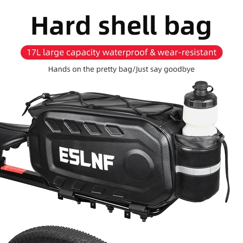 Imagen 2 del producto ESLNF-bolsa para bicicleta de 17L, bolsa para montar en bicicleta de montaña y carretera después de llevar, carcasa dura EVA, impermeable, bolsa de estante de gran capacidad