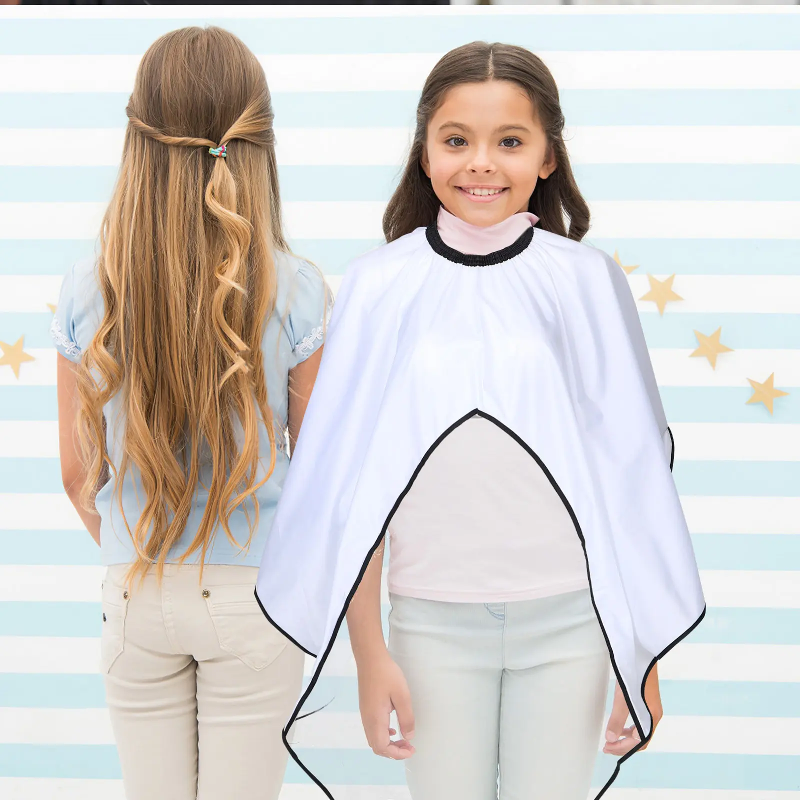 

Professional Reusable Kids Haircut Cape Transparent Section for Precision Household Barber Cape for Children Stylist Supply
