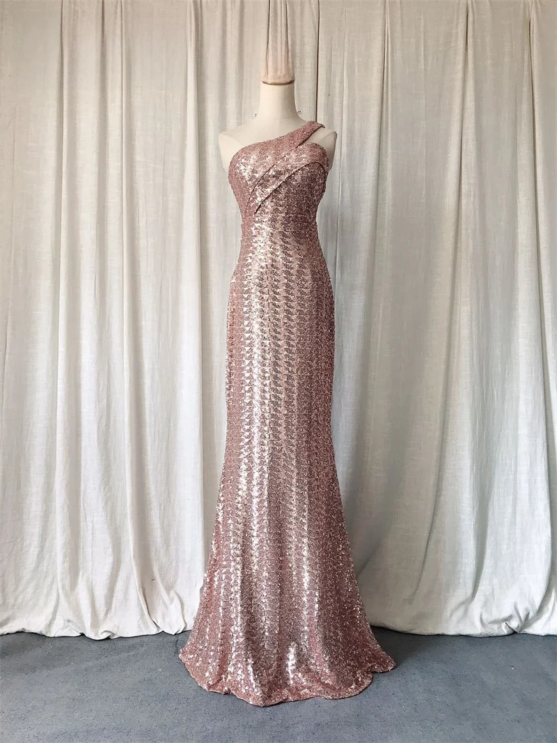 

Dreamy Sequin Long Evening Gown Sexy Party Dress Wedding Ceremony Performance Celebration Polyester Fiber Ladies Dress