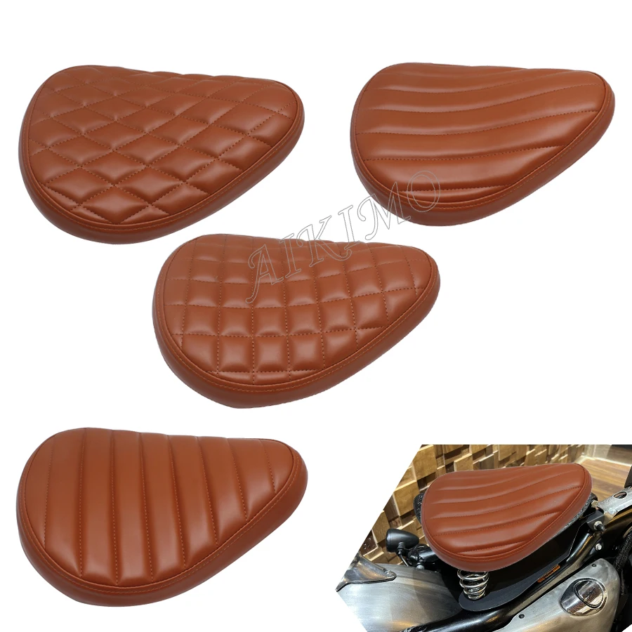 New Style Motorcycle Brown Driver Solo Seat Kit For Harley Honda Yamaha Kawasaki Bobber Chopper Universal