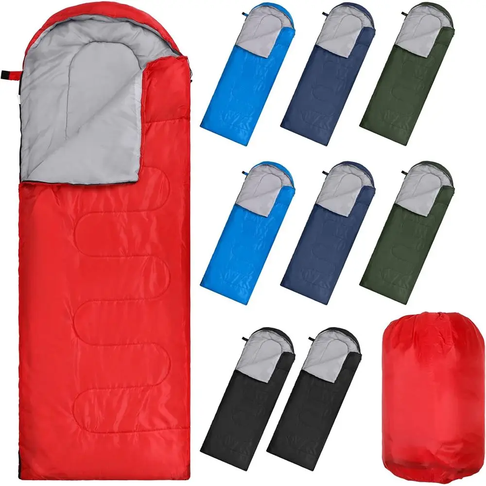 Paquete de 10 Sacos de Dormir Impermeables para Adultos, 0 Grados, para Donación, Refugio, Senderismo en Clima Frío y Camping