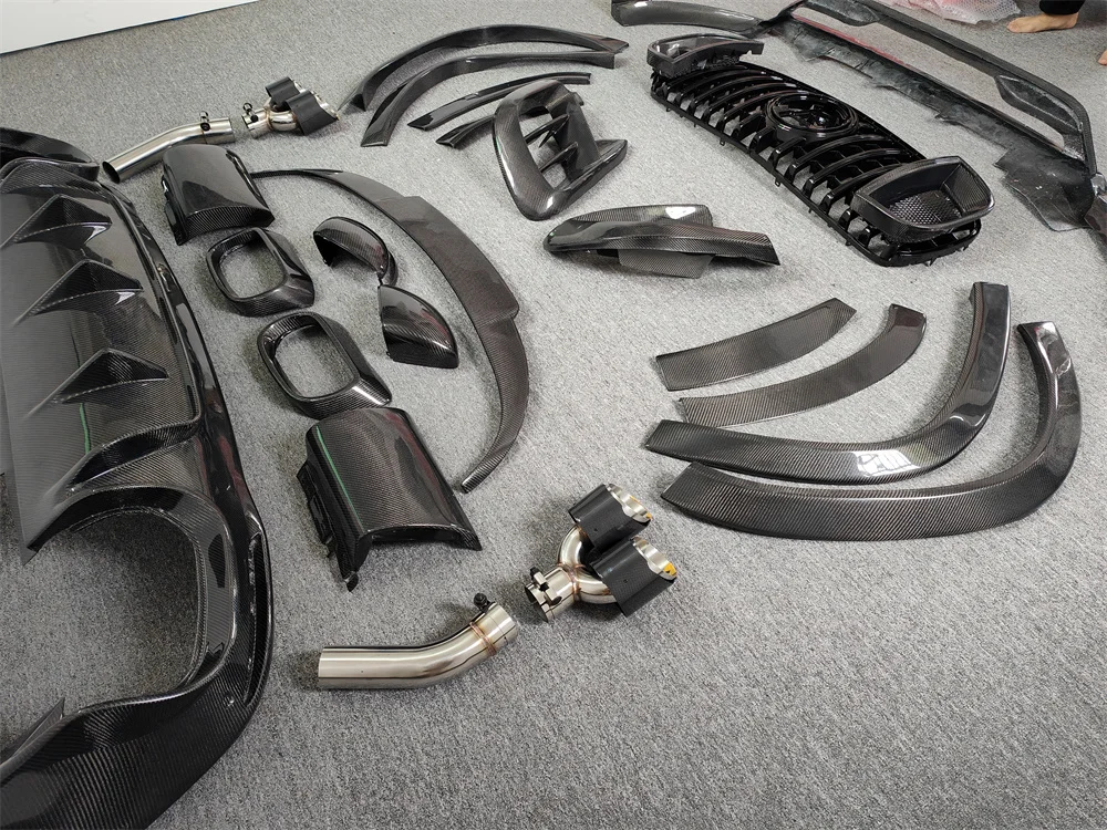 

Used for Mercedes Benz GLS 63 X166 True Carbon Fiber B-style Front Lip Rear Diffuser Wheel Arch Grille Body Kit