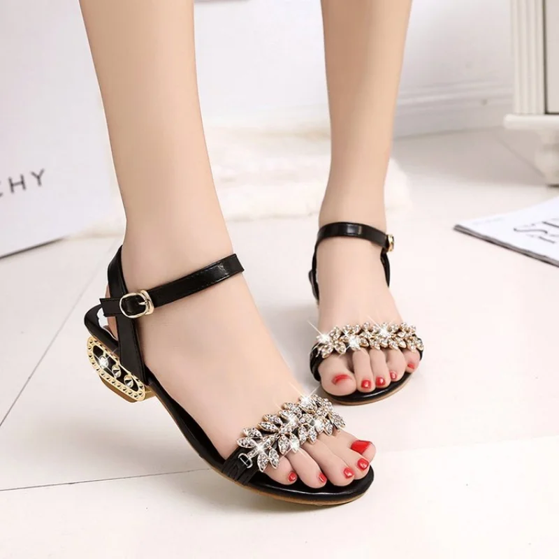 Sandały damskie Summer Crystal Design Fashion Dress Shoes Narrow Band Platform Wedges Heel Ladies Ankle Strap Gladiator Sandalias