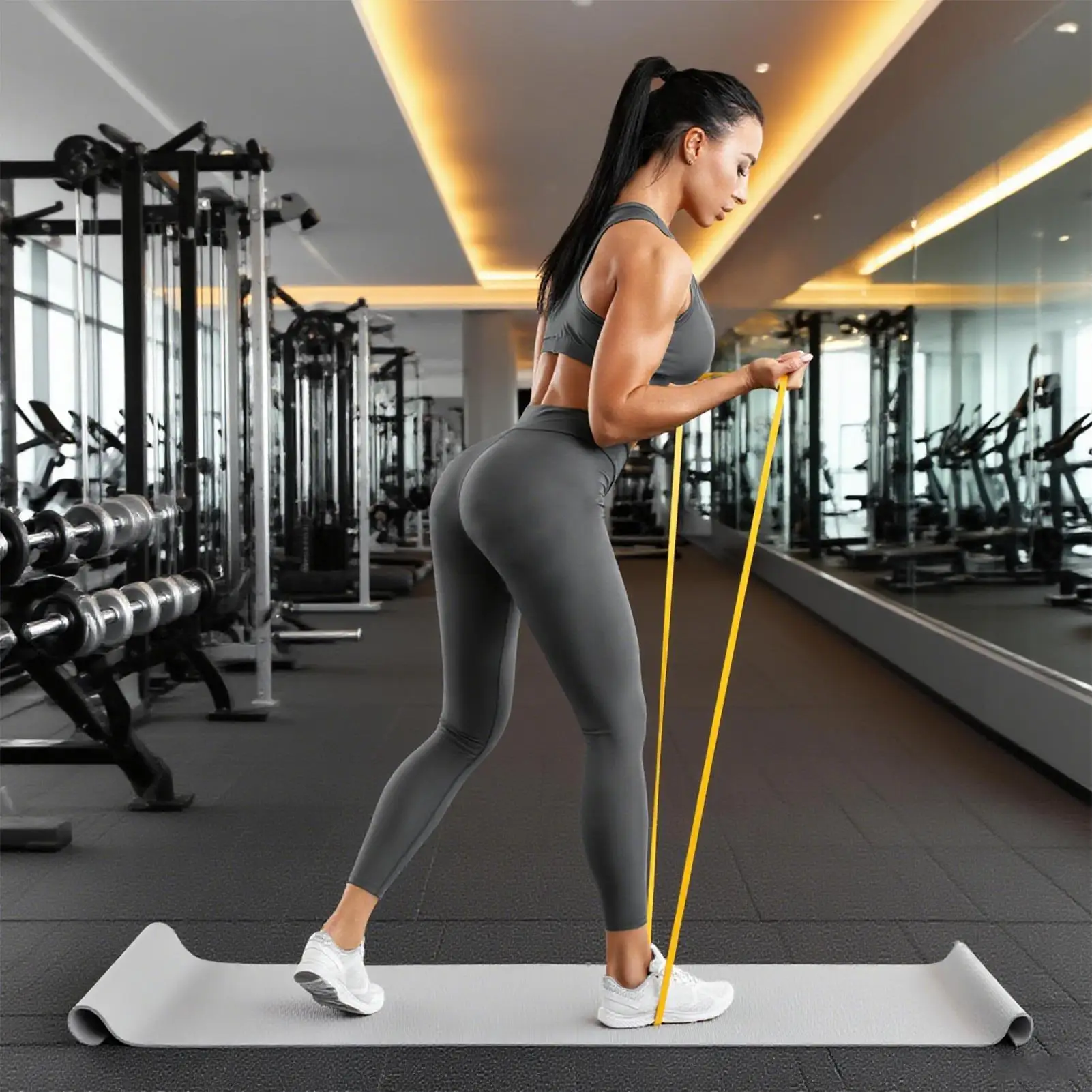 Resistance Bands For Working Out 4 Pieces Yoga Straps For Stretching Muscle Training Belt For Home Apartment Hotel Office Travel