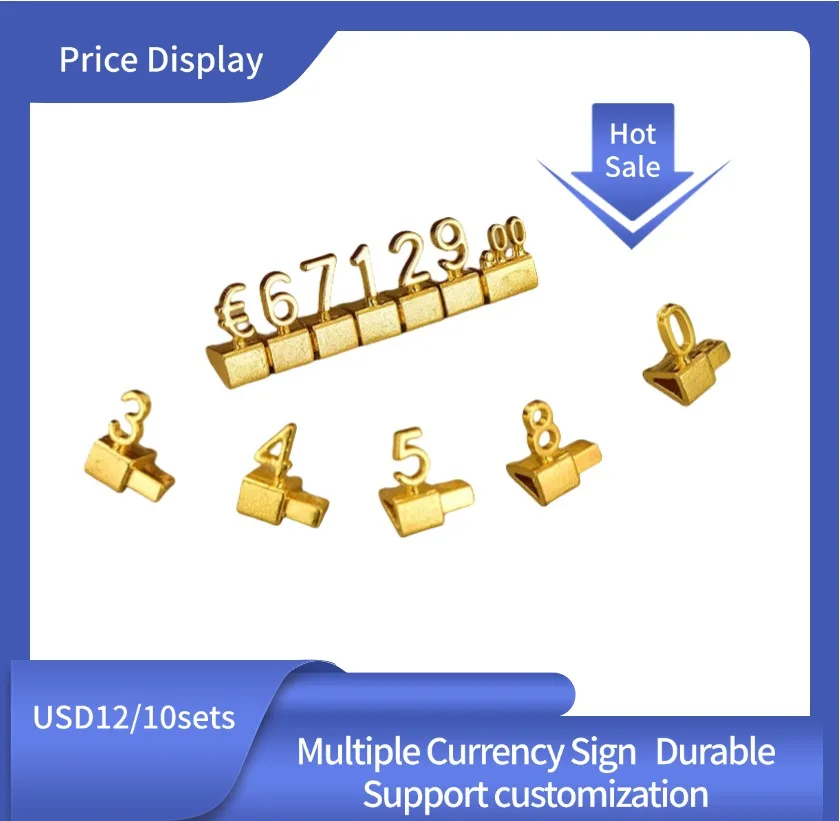 10sets 3D Metal Price Tag  Price Display The Same Digital Price Cubes Jewelry Price Label Watch iphone  Tag Price in Euro Dollar