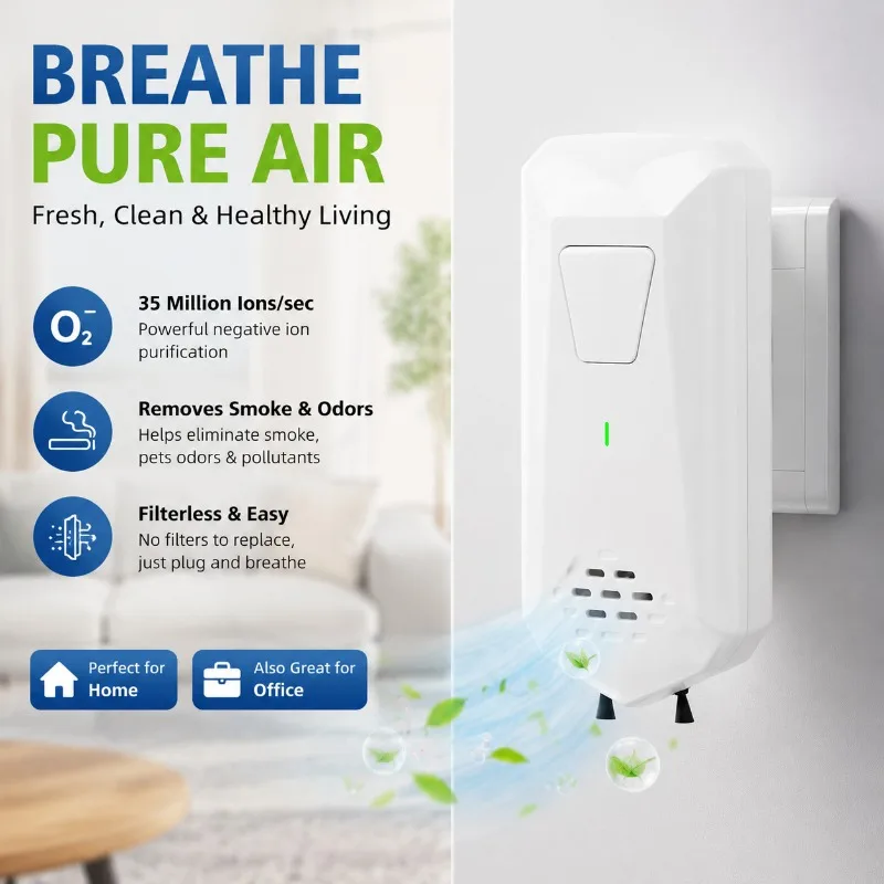 Mini Negative Ion Air Purifier Household Desktop Air Cleaner Activated Carbon Filter Efficient Remove Formaldehyde Smoke