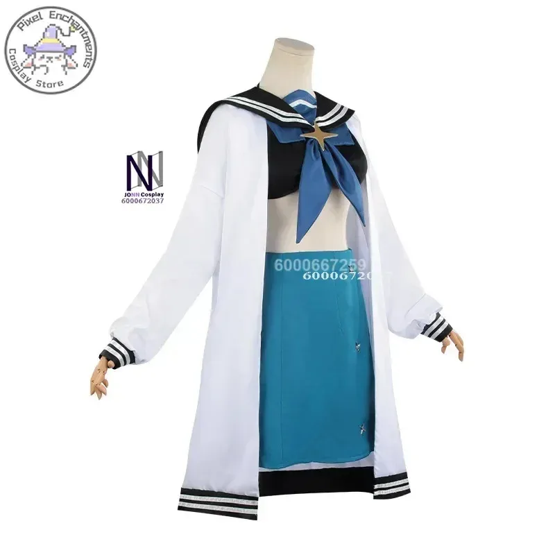 Gushing over الفتيات السحرية أنيمي أكويا ماتاما تأثيري حلي البحرية موحدة معطف مثير تنورة شعر مستعار امرأة هالوين كرنفال البدلة