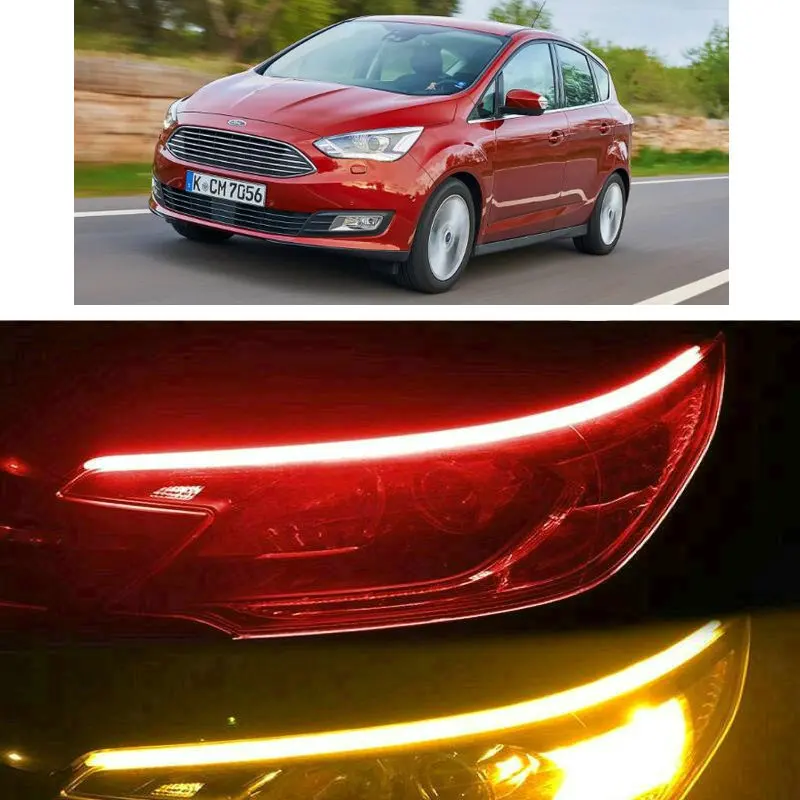 

30cm 45cm 60cm Startup Scan Flow turn signal Light For Ford B-MAX C-MAX FUSION GALAXY GRAND KA RB Maverick puma ranger s-max