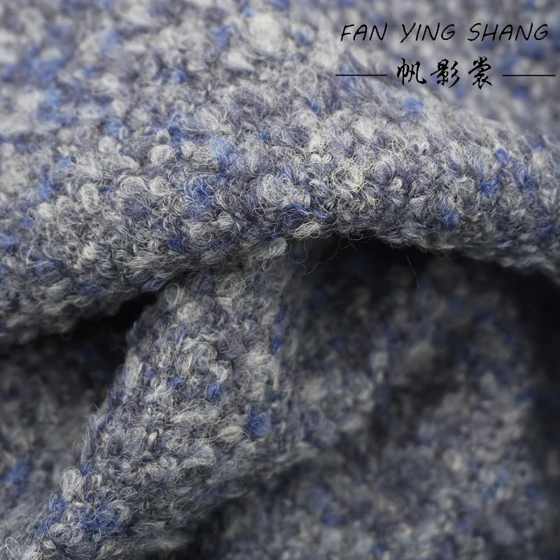 

Классическая сине-серая круглая шерстяная твидовая ткань для пальто Telas Costura Tissus Couture ткань, швейная ткань Tecido, ткань Diy