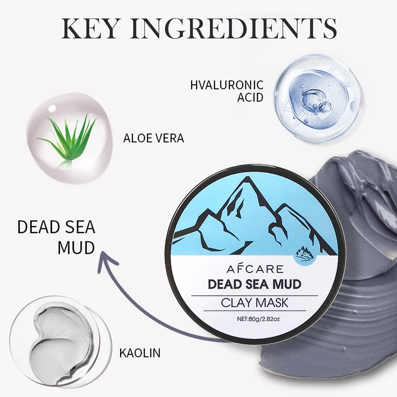 Face Clean Dead Sea Mud Mask Summer Cool Refreshing Skin Care Moisturizing Nourishing Cleansing Clay Mask 80g