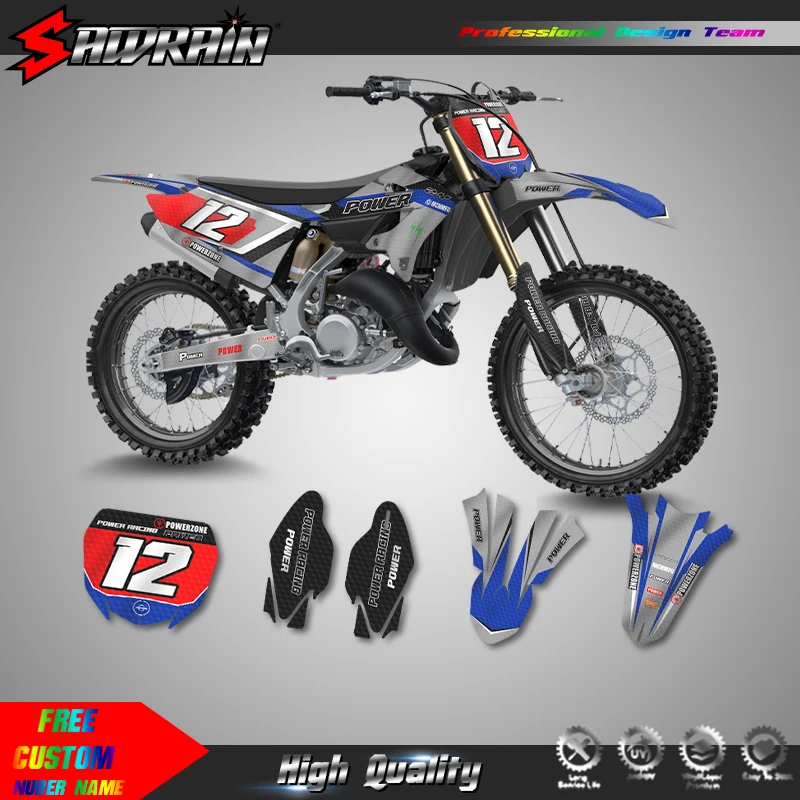 Sawrain Motorcycle Sticker Custom Team Graphics Decals Kit For YAMAHA 22-24 YZ125 250 X