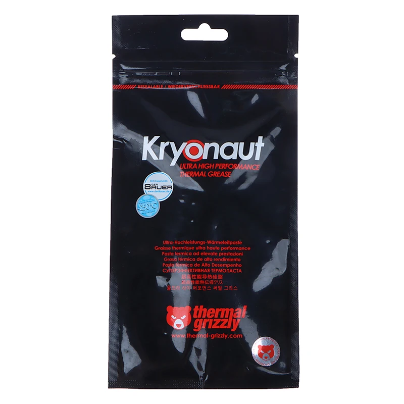 Pasta Térmica Thermal Grizzly Kryonaut Extreme KE para Cooler de CPU/GPU, Composto de Resfriamento de Grande Capacidade, Graxa de Silicone 1g