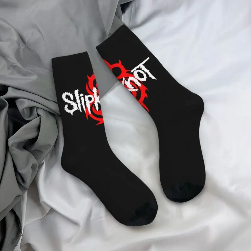 Custom Kawaii Printed Slipknots Socks for Women Men Stretchy Summer Autumn Winter Heavy Metal Rock Music Gift Crew Socks