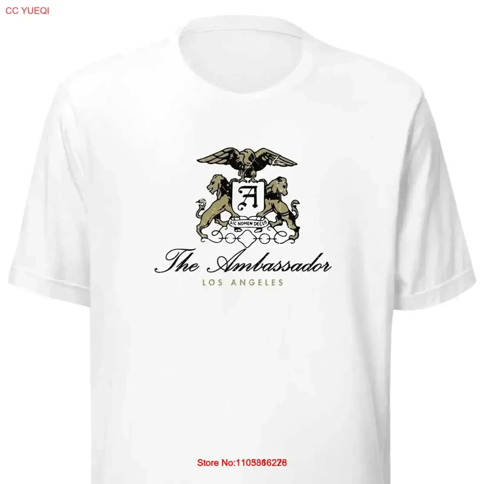T-shirt rétro Ambassador Hotel Los Angeles, marque Bygone, vintage, délavé, décontracté, confortable, respirant, vêtements de créateur, graphique