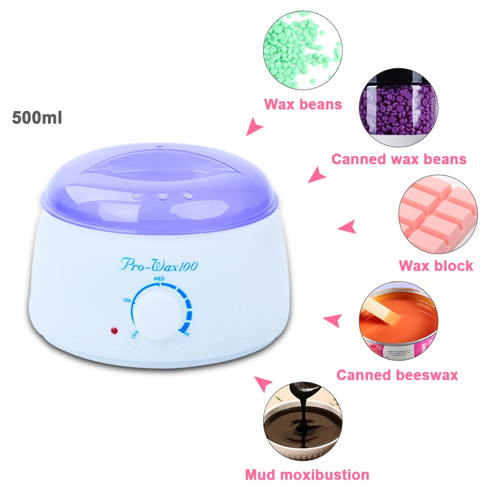 500ML Large-Capacity Electric Hair Removal Wax Warmer, Wax Bean Set wax heater Hot Wax Machine Paraffin Pot Warmer Men and Wome
