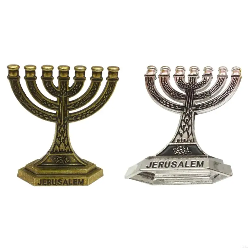 

HXBA 7 Branch Holder Jerusalem Candlestick Religious Candelabra for Church