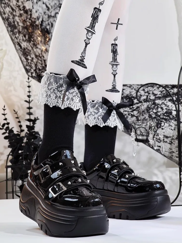 Punk Thick Soled Shoes Gothic Subculture Lolita Shoes Sweet Girl Sponge Shoes Y2k Height Increasing Student Single Shoes