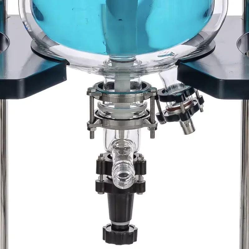 ارتفاع درجة الحرارة البورسليكات الزجاج مختبر اثارة الكيمياء 50L معبد الزجاج التقطير مفاعل مفاعل الزيت العطري