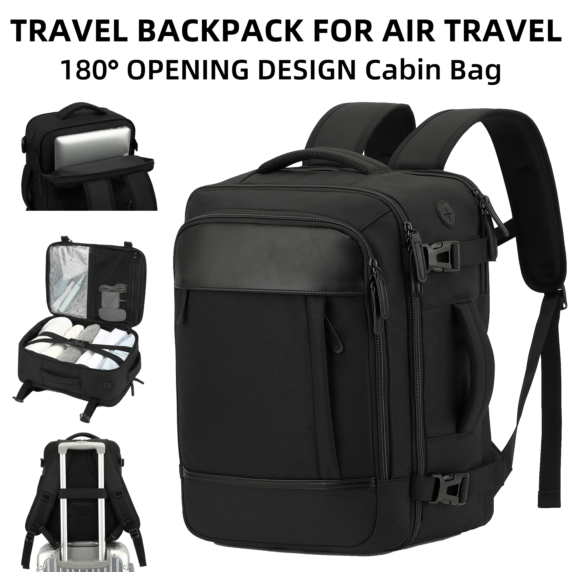 Bolsa para ordenador portátil de 15, 6 pulgadas para hombre, mochila de viaje para avión de cabina, 40x30x20, mochila para equipaje de mano capaz, mochila universitaria Ryanair