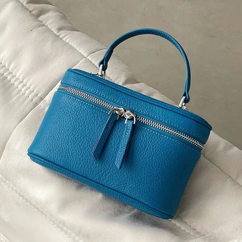 

Genuine Leather Casual Mini Box Bags For Women Luxury Designer Handbags Purses 2026 New In Cowhide Top Handle Shoulder Crossbody