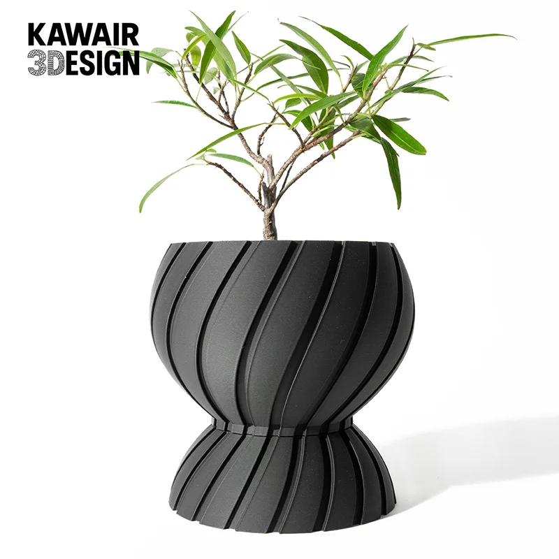 

Экологичный цветочный горшок с 3D принтом, нерегулярный геометрический горшок для растений с текстурированными линиями для декора столешницы и устойчивый подарок