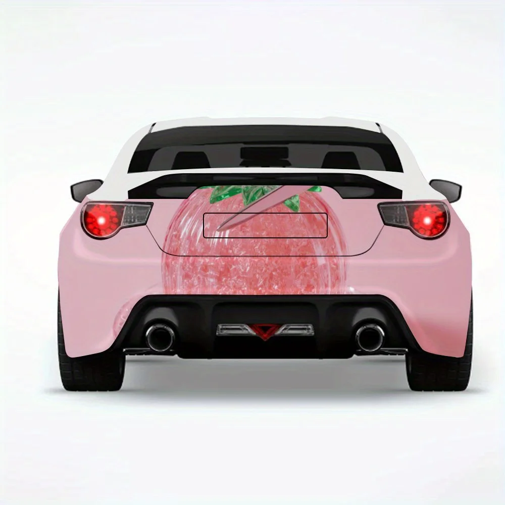 

Transparent Pink Watermelon Car Sticker,Vinyl Decal for Car Rear, Waterproof Self-Adhesive Vinyl Stickers for Vehicle Tail and B