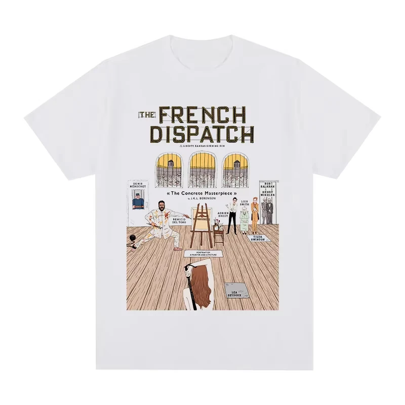 2026 French Dispatch T-shirt Wes Anderson Timothee Chalamet Men's Women's Plus Size Casual Short Sleeve Crew Neck Tee Unisex