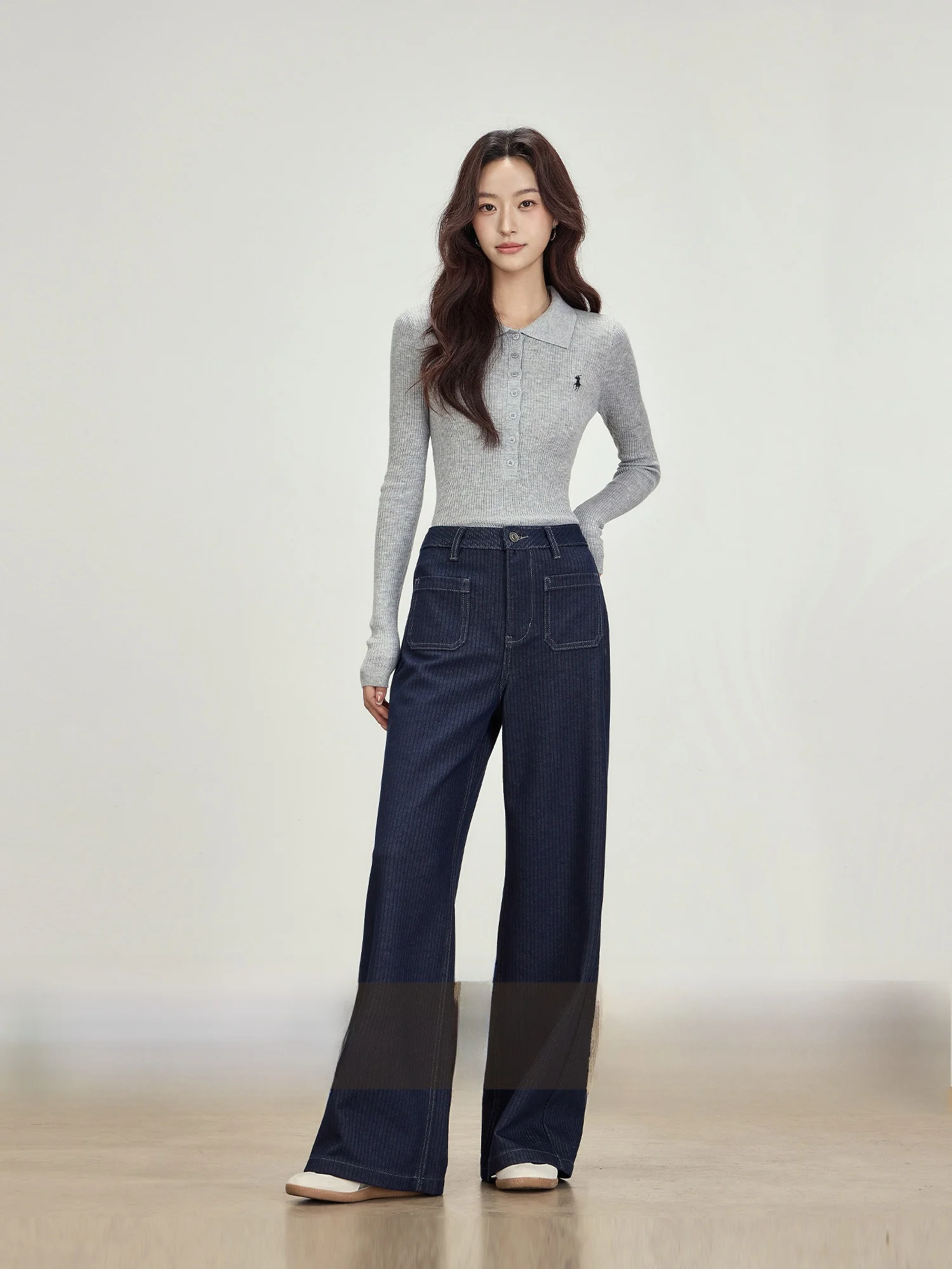 

High Waist Straight Leg Jeans Women's Four Way Stretch Denim Blue Jeans Pear aped Body Spring Autumn Simple Sle Ladies Jeans