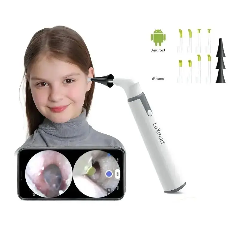 Wireless Otoscope Ear Camera with Dual View 3.9mm 720P WiFi Ear Scope with 6 LED Lights for Kids and Pets work with IOS Android