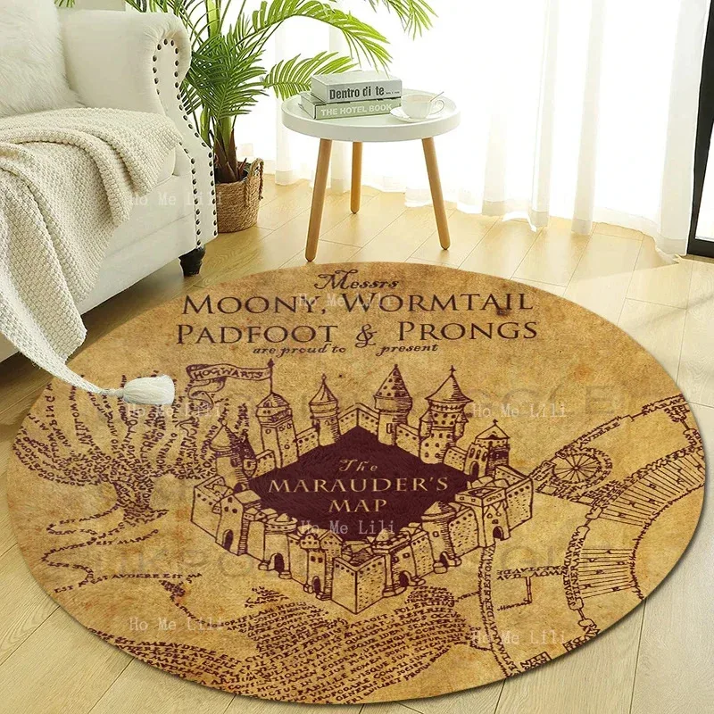 

UBN33Desert Castle Maps And Ancient Egyptian Art On Papyrus Round Mat Non Slip Flannel Floor Rugs9Hb^