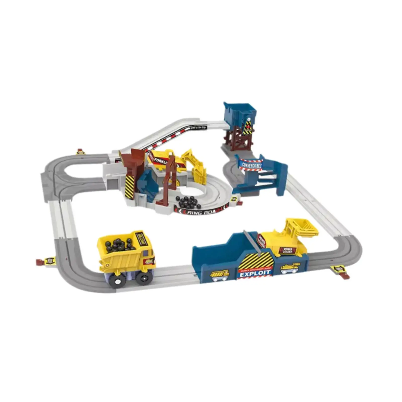 Engineering Track Model Toy for Kids Age 3 8 Multicolor PP Plastic Race Car Set Hand Eye Coordination Learning