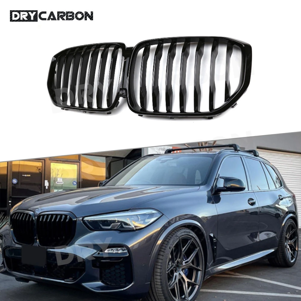 

Решетка для почек из углеродного волокна, передняя решетка, капот для BMW X5 G05 2019+, Стайлинг автомобиля, бампер, гоночные грили, комплекты кузова, аксессуары ABS